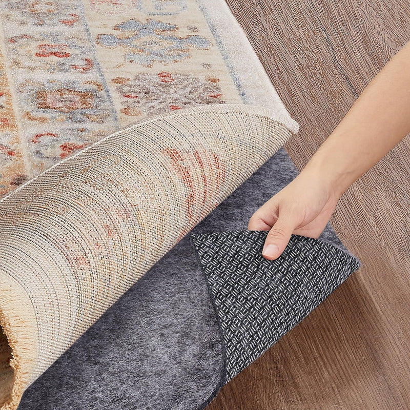 Veken Runner Rug Pad 2 x 8 Ft, Non Slip Anti Skid Mat, Felt and Silicone Gripper for Hardwood Floors, 1/8 Inch Thin Area Carpet Cushion-zoom-