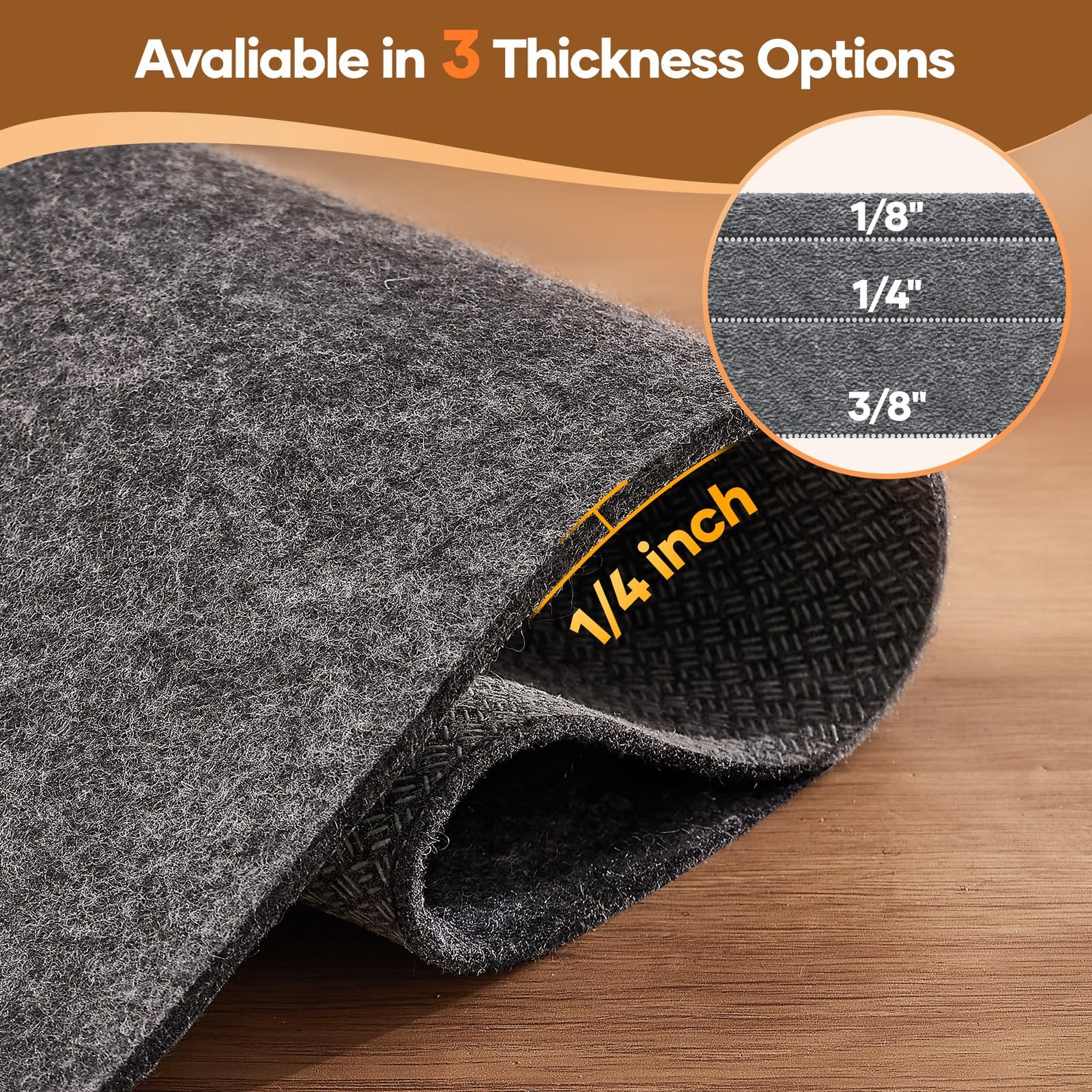 Veken Runner Rug Pad 2 x 6 Ft, Non Slip Anti Skid Mat, Felt and Silicone Gripper for Hardwood Floors, 1/4 Inch Thick Area Carpet Cushion-5