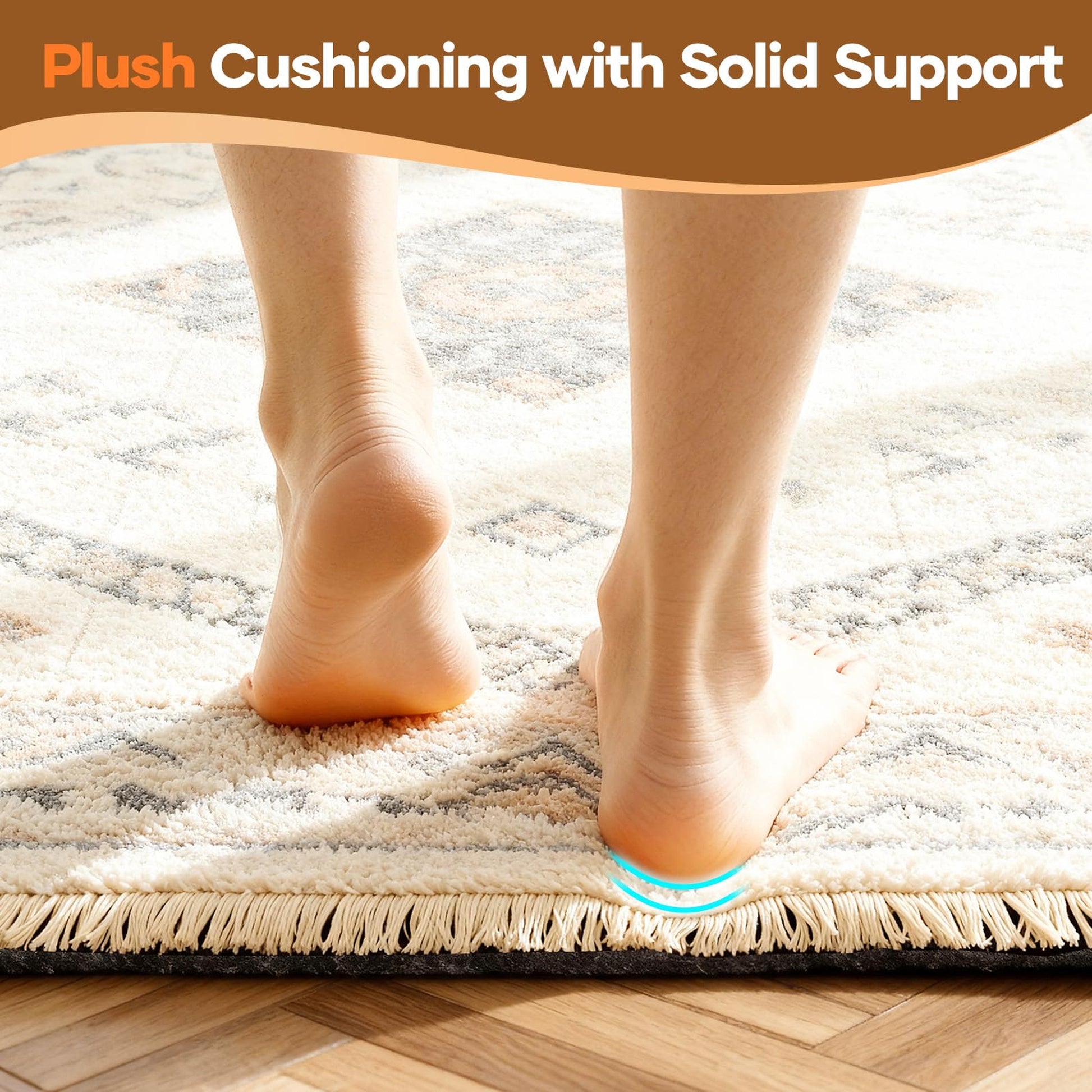 Veken Runner Rug Pad 2 x 8 Ft, Non Slip Anti Skid Mat, Felt and Silicone Gripper for Hardwood Floors, 1/4 Inch Thick Area Carpet Cushion-6