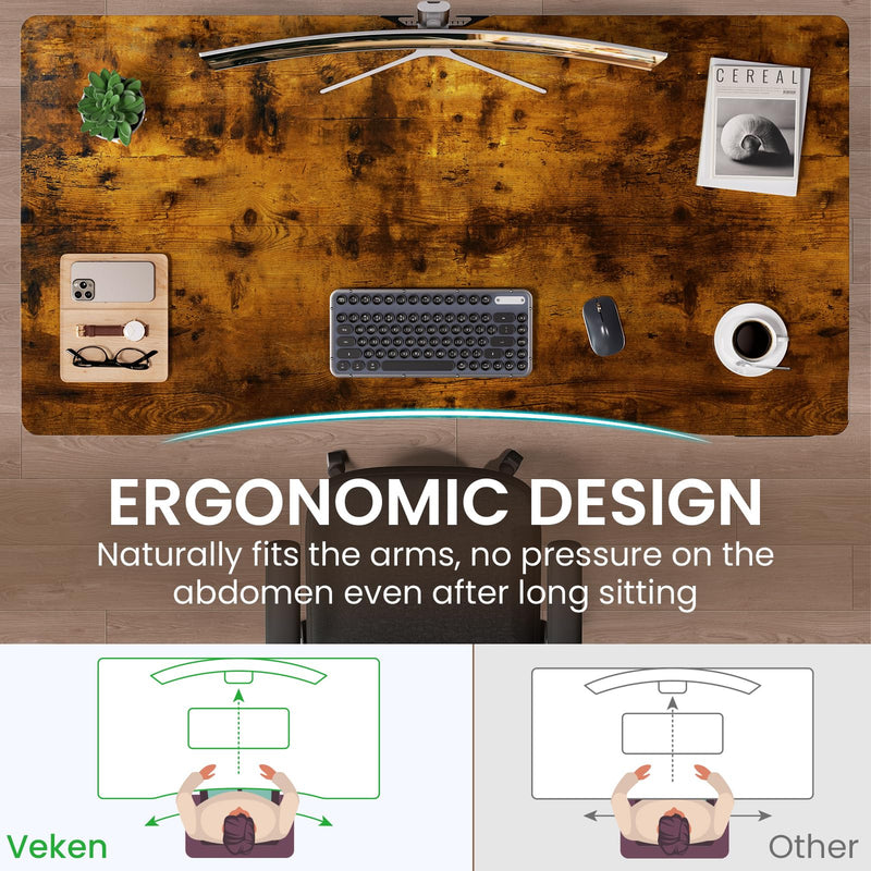 Veken 63" x 28" Electric Height-Adjustable Standing Desk - Brown-zoom-