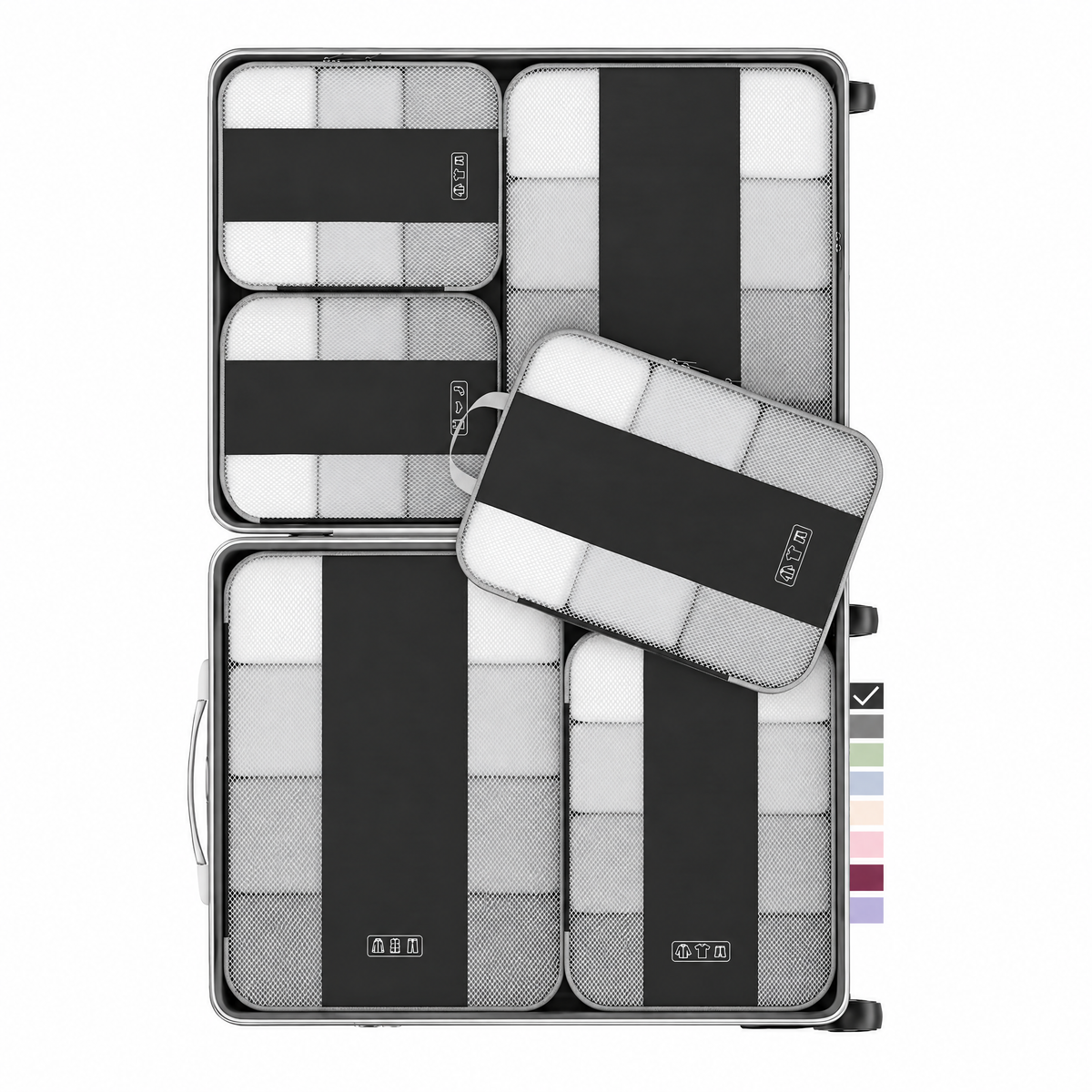OlarHike Compression Packing Cubes for Travel, Space Saver Luggage Organizers for Clothes, Expandable Travel Storage Bags-29