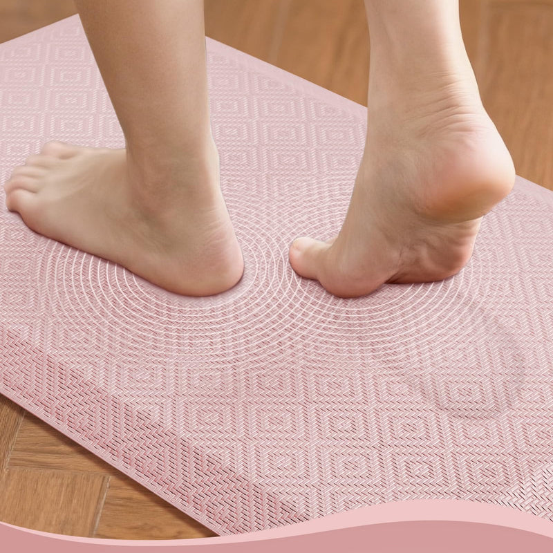 Ophanie Pink Kitchen Mat 20x32, Anti Fatigue Standing Mat 3/4 Inch Thick, Non Slip Waterproof Cushioned Ergonomic Rug for Office Sink-zoom-