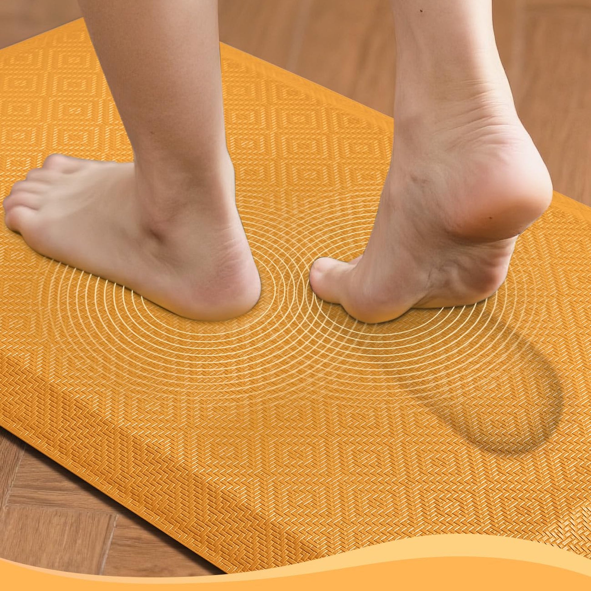 Ophanie Orange Kitchen Mat 20x32, Anti Fatigue Standing Mat 3/4 Inch Thick, Non Slip Waterproof Cushioned Ergonomic Rug for Office Sink-3