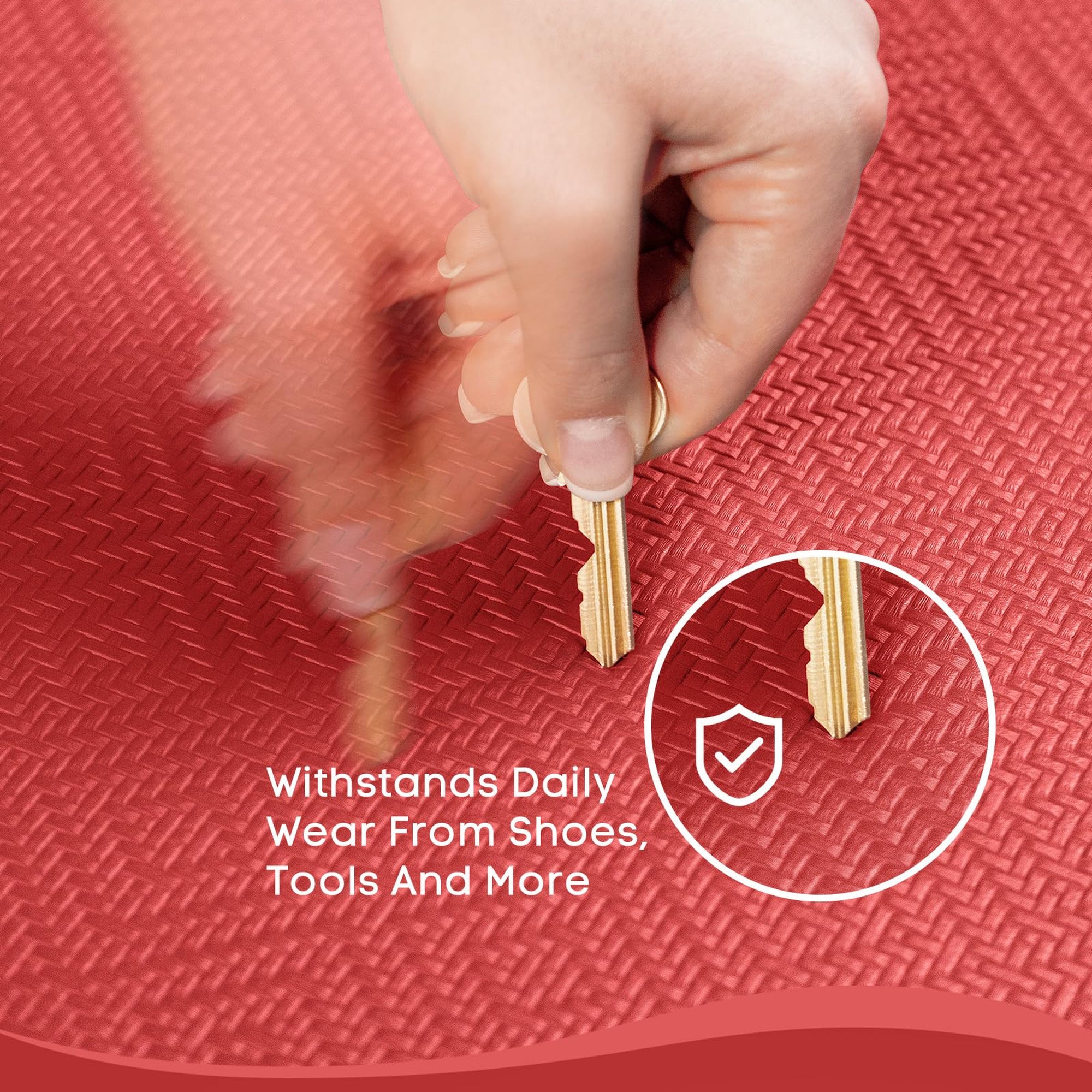 Ophanie Kitchen mats for Floor, 3/4 inch Thick, Kitchen Rugs, 20''x39'' Anti Fatigue Standing Cushioned Mat, Waterproof,Comfort Ergonomic mat for Office, Home, Sink, Red Non-Slip Bottom-zoom-5
