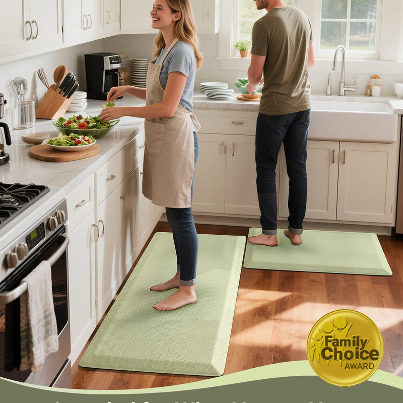 Ophanie 20" x 32" Anti-Fatigue Cushioned Non-Slip Waterproof Kitchen Mat 3/4" Thick - Sage Green-zoom-