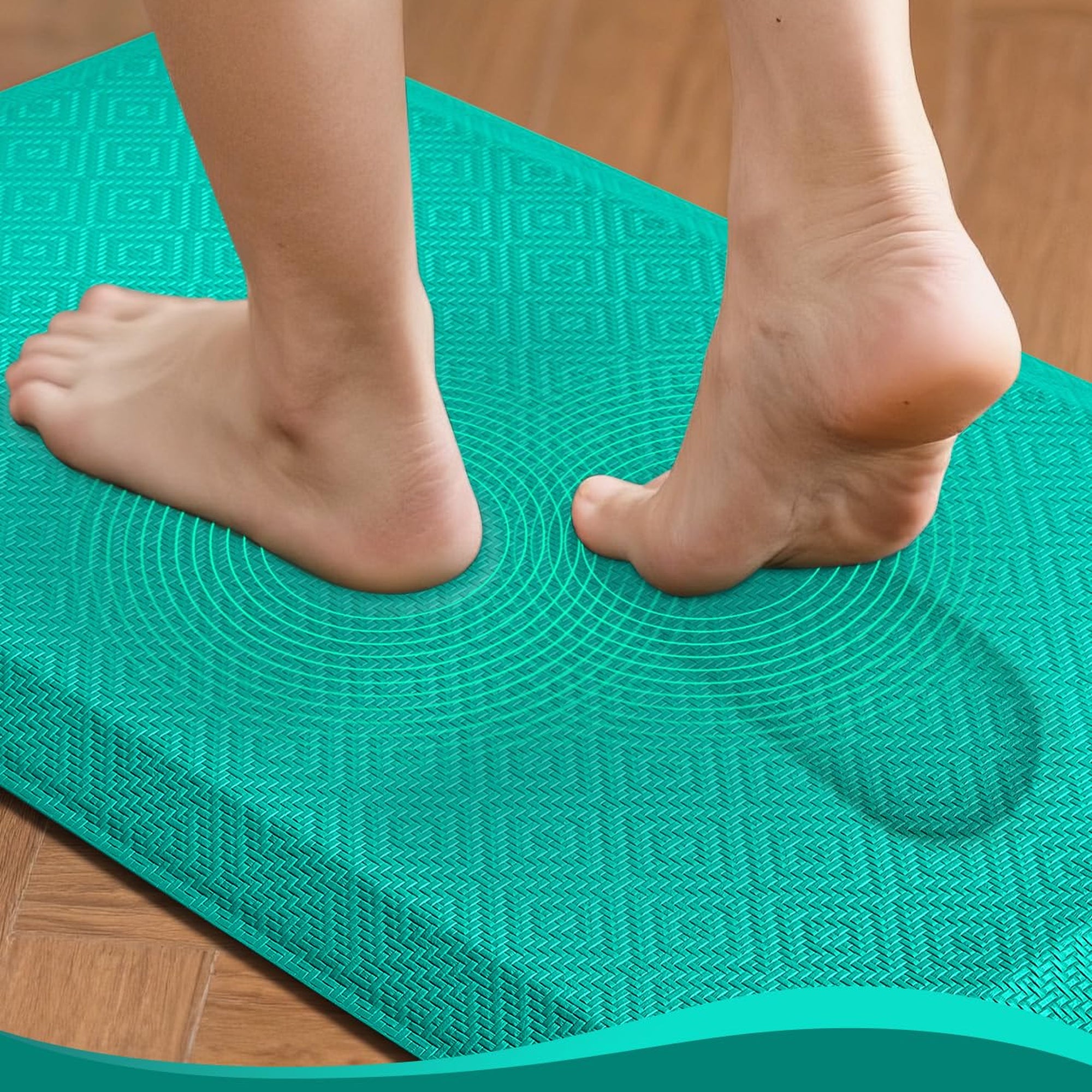 Ophanie Teal Kitchen Mat 20x32, Anti Fatigue Standing Mat 3/4 Inch Thick, Non Slip Waterproof Cushioned Ergonomic Rug for Office Sink