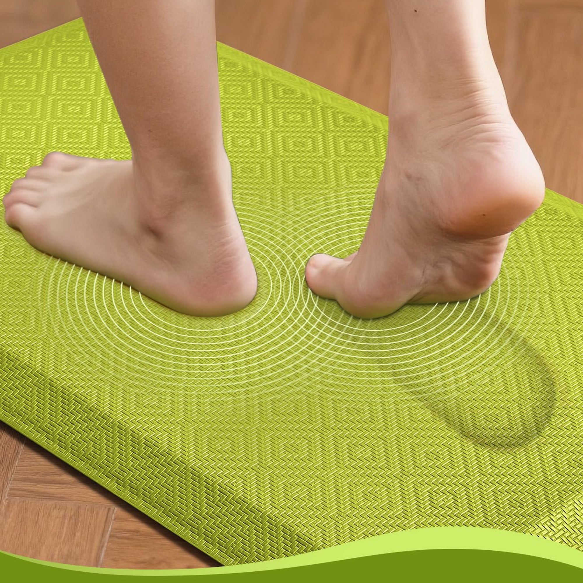 Ophanie Green Kitchen Mat 20x48, Anti Fatigue Standing Mat 3/4 Inch Thick, Non Slip Waterproof Cushioned Ergonomic Rug for Office Sink