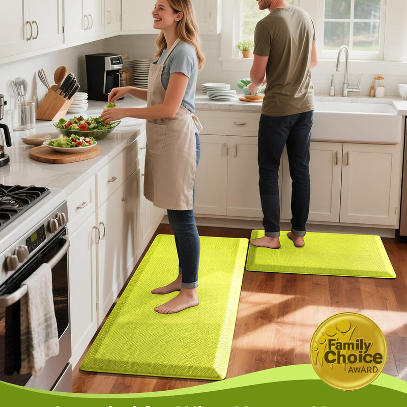 Ophanie Green Kitchen Mat 20x48, Anti Fatigue Standing Mat 3/4 Inch Thick, Non Slip Waterproof Cushioned Ergonomic Rug for Office Sink-zoom-