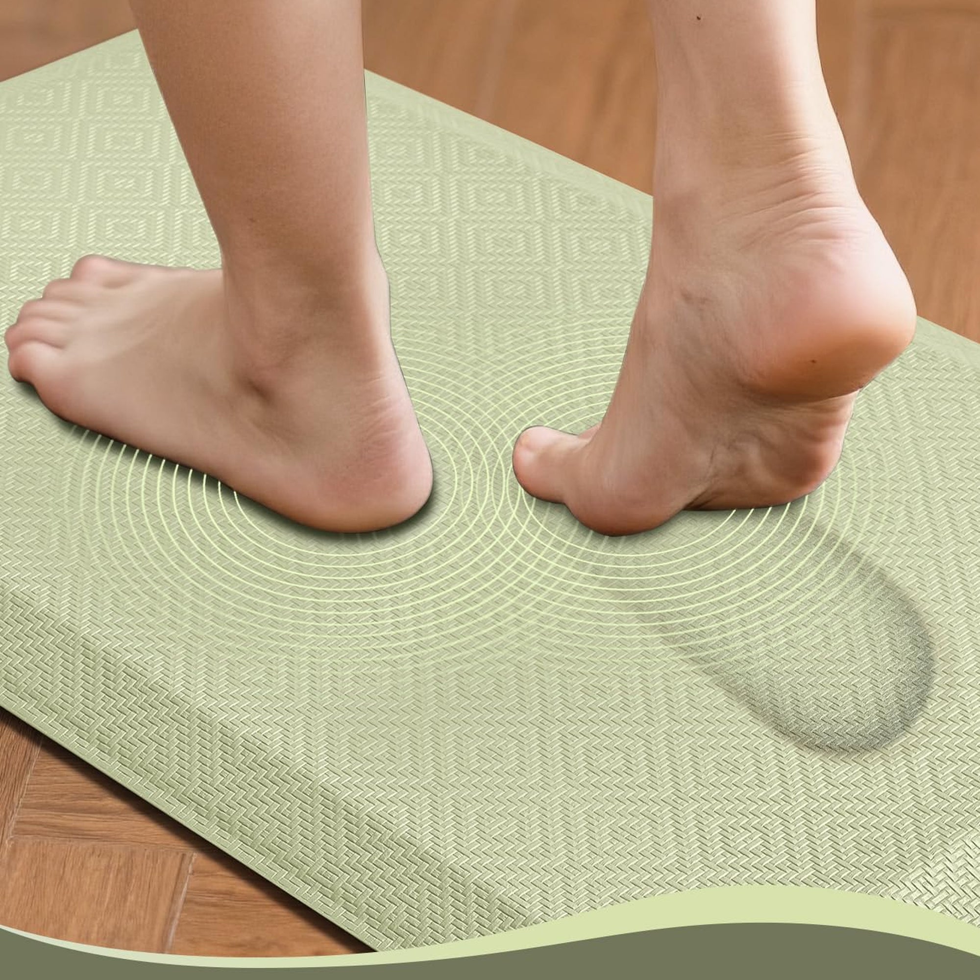 Ophanie Sage Green Kitchen Mat 20x48, Anti Fatigue Standing Mat 3/4 Inch Thick, Non Slip Waterproof Cushioned Ergonomic Rug for Office Sink