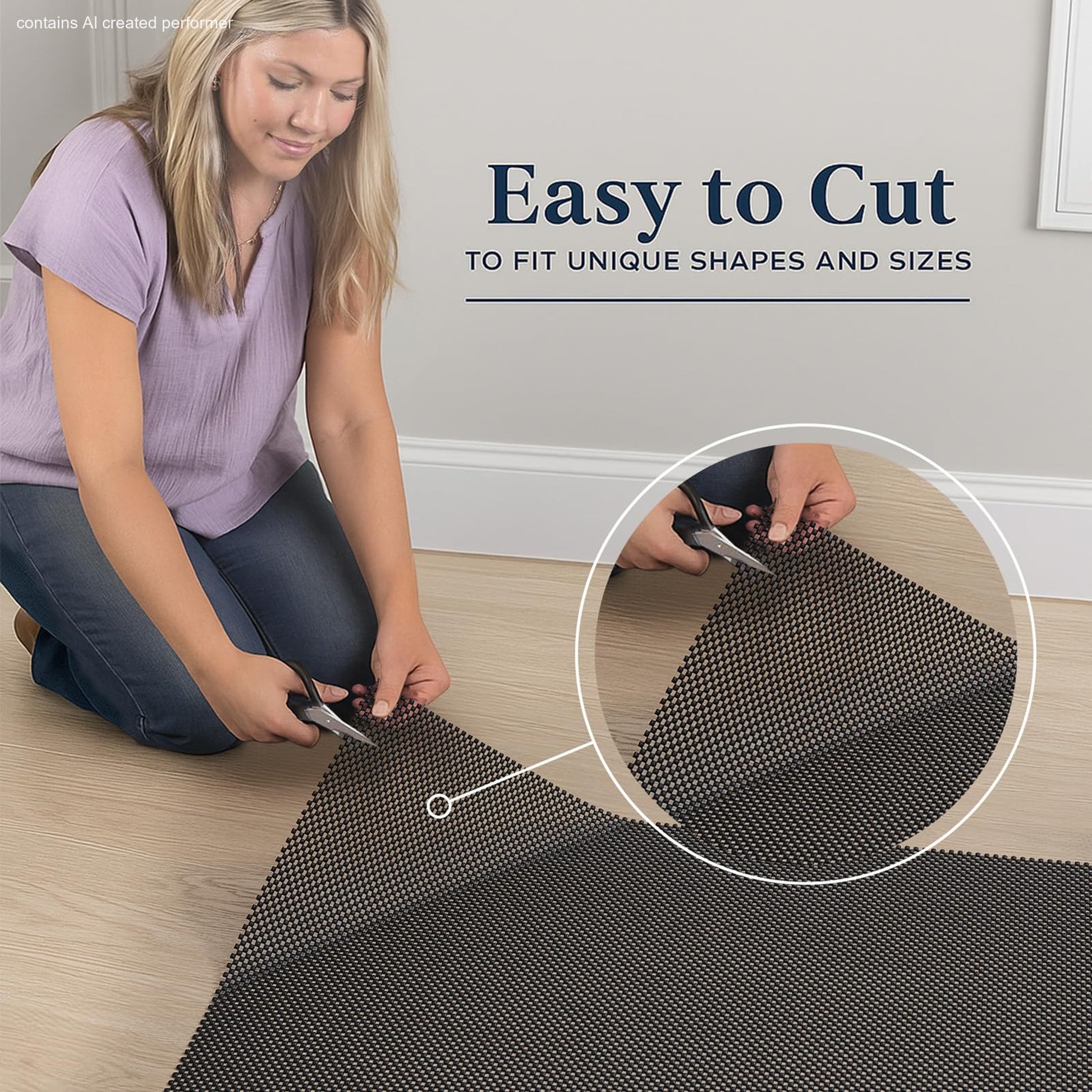 Veken Rug Pad Gripper for Hardwood Floors, Thick Non Slip Rug Pads for Area Rugs-4