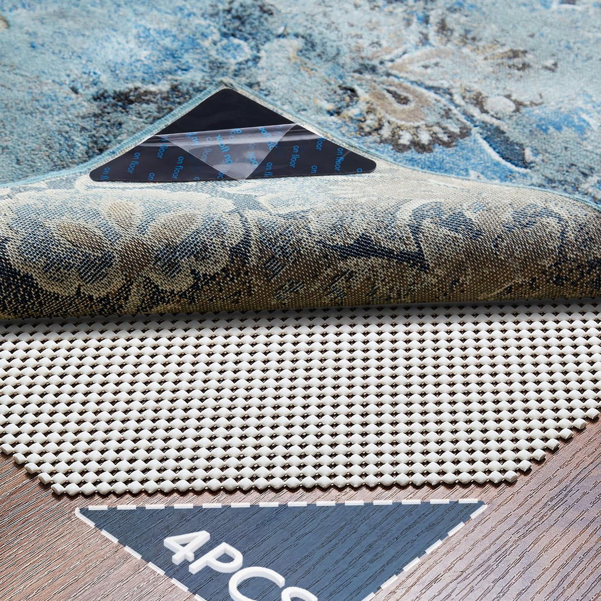 Veken Round Rug Pad Gripper for Hardwood & Tile Floors, Non-Slip Thick Rug Underlay Mat for Area Rugs, Anti-Skid Floor Protection, Keeps Carpets in Place-15