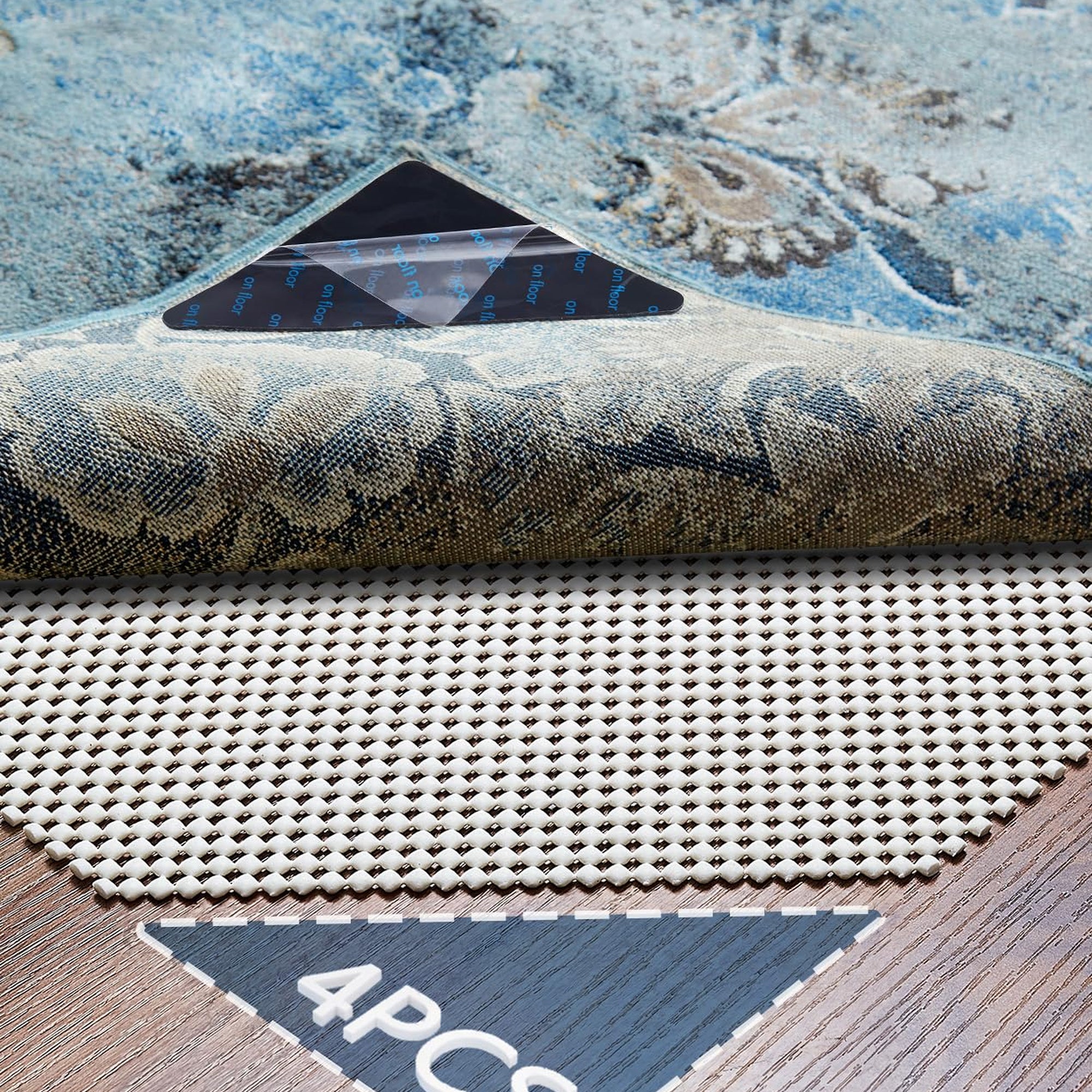 Veken Round Rug Pad Gripper for Hardwood & Tile Floors, Non-Slip Thick Rug Underlay Mat for Area Rugs, Anti-Skid Floor Protection, Keeps Carpets in Place-zoom-15