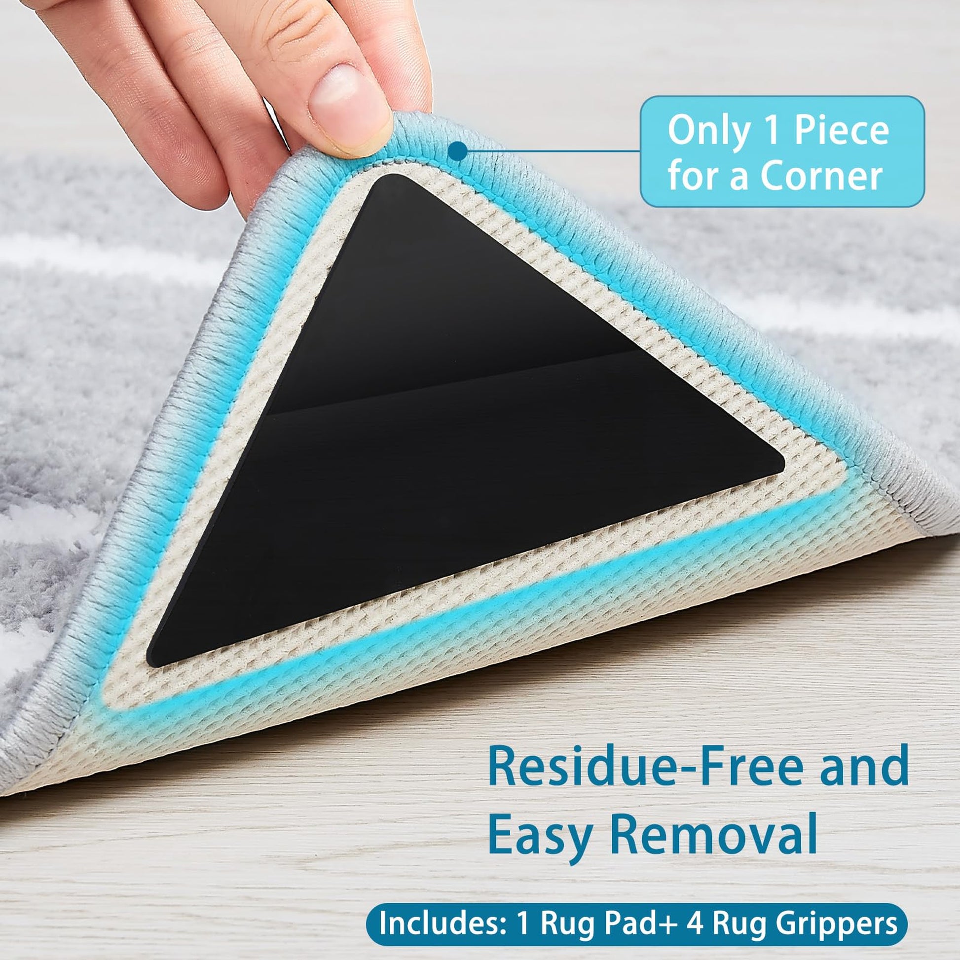 Veken Round Rug Pad Gripper for Hardwood & Tile Floors, Non-Slip Thick Rug Underlay Mat for Area Rugs, Anti-Skid Floor Protection, Keeps Carpets in Place-11