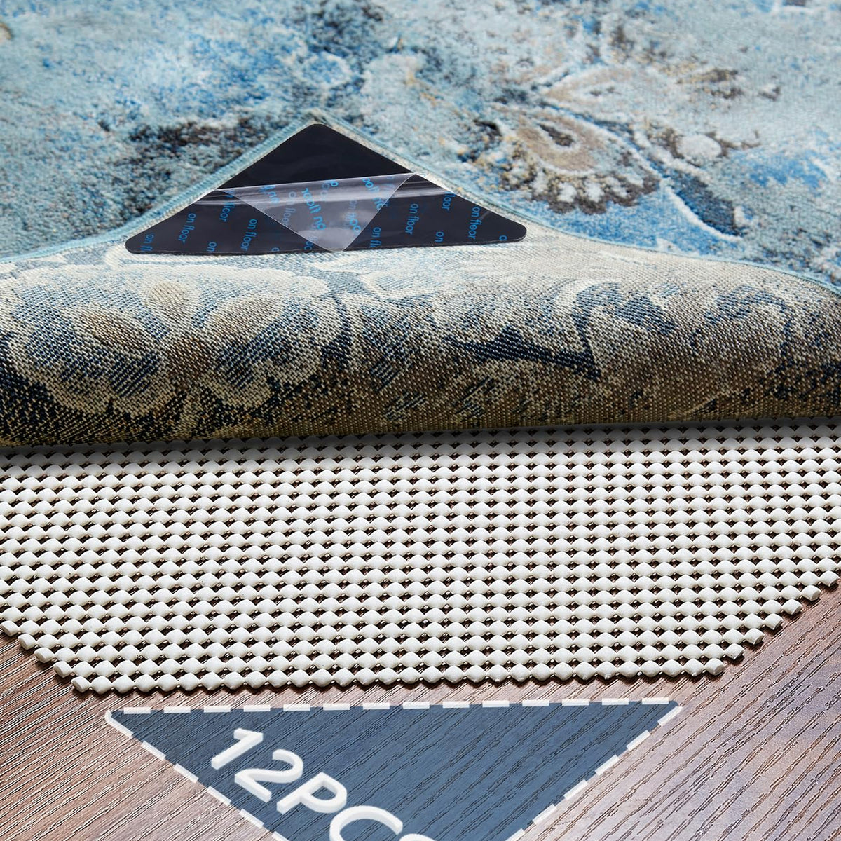 Veken Round Rug Pad Gripper for Hardwood & Tile Floors, Non-Slip Thick Rug Underlay Mat for Area Rugs, Anti-Skid Floor Protection, Keeps Carpets in Place-16
