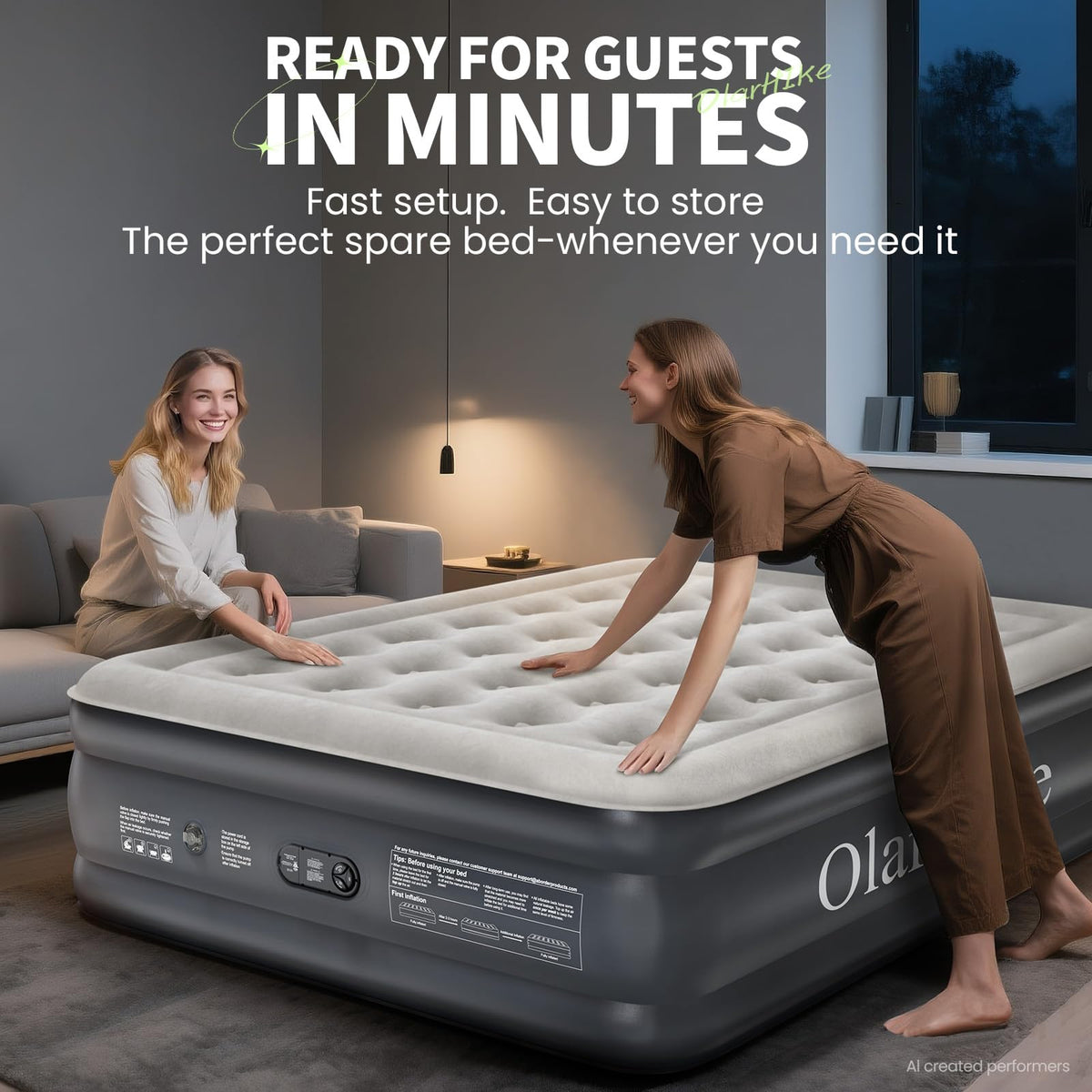 OlarHike Air Mattress Queen with Built in Pump, 18" H Blow up Bed, 700lb-zoom-7