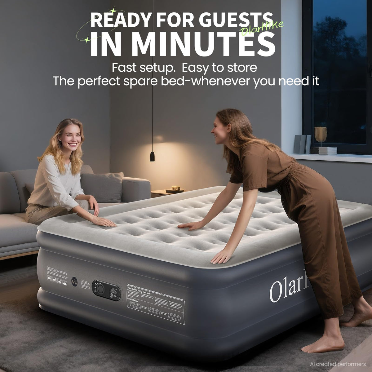 OlarHike Air Mattress Full with Built in Pump, 18" H Inflatable Bed, 600lb-zoom-5