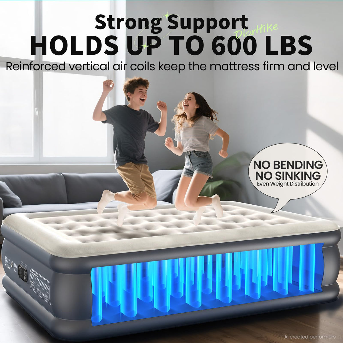 OlarHike Air Mattress Full with Built in Pump, 18" H Inflatable Bed, 600lb-zoom-7