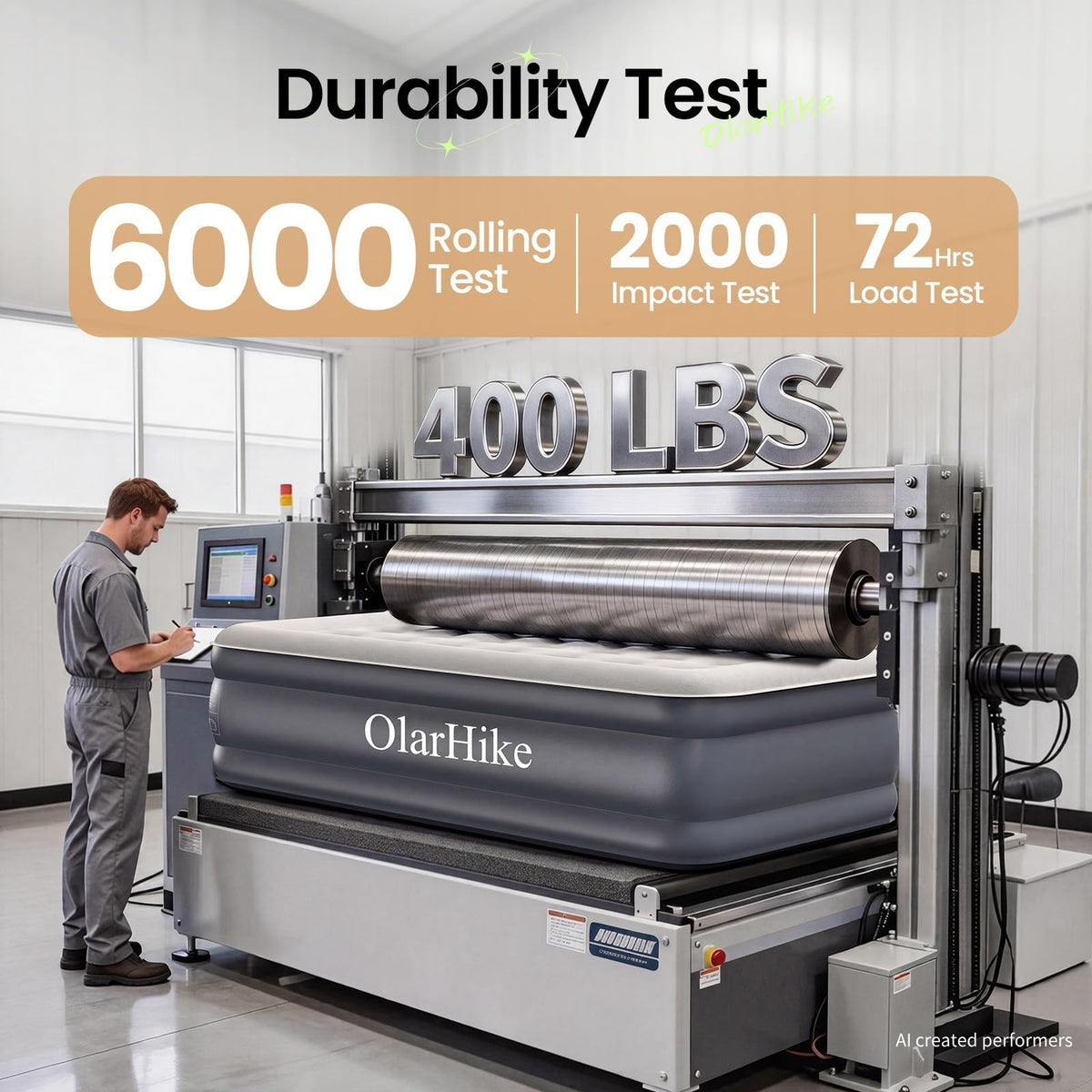 OlarHike Twin Air Mattress with Built in Pump, 18" H Inflatable Bed, 400lb-zoom-4