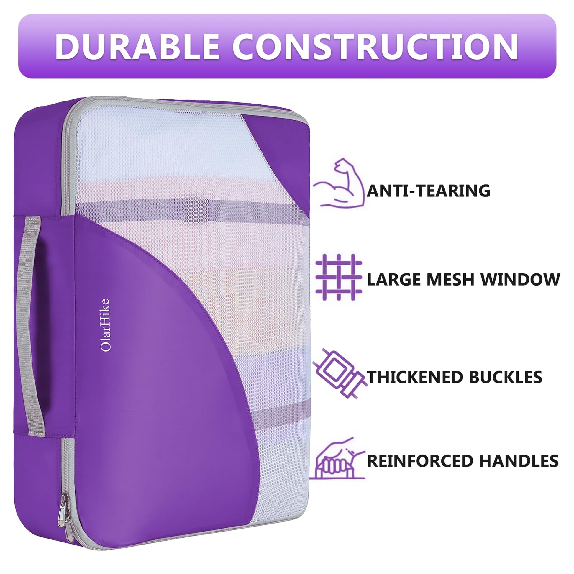 OlarHike Anti-Tearing Suitcase Organizer Packing Cubes 8-Pack-5