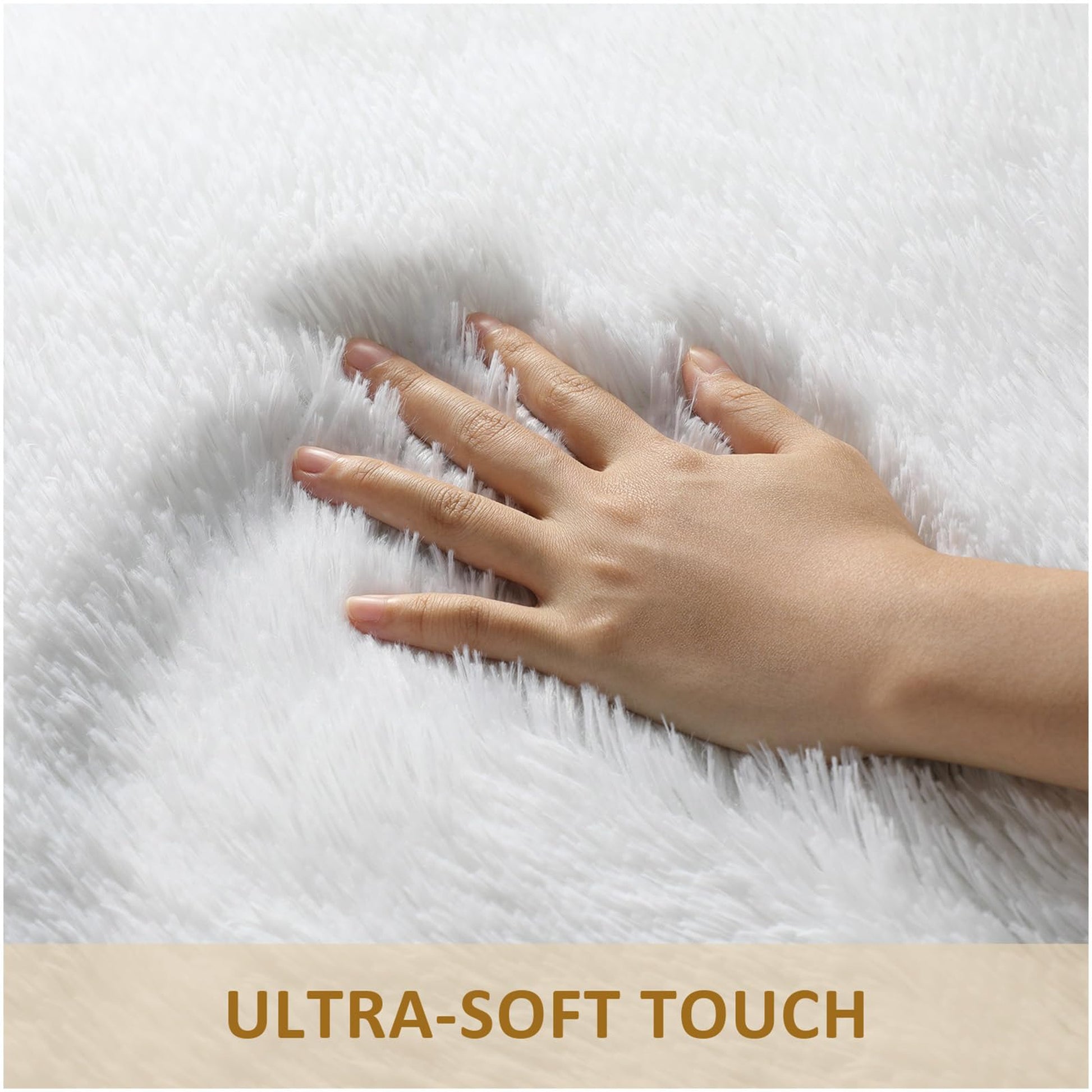 Ophanie 2' x 3' Fluffy Soft Washable Non-Slip Area Rug - White-4