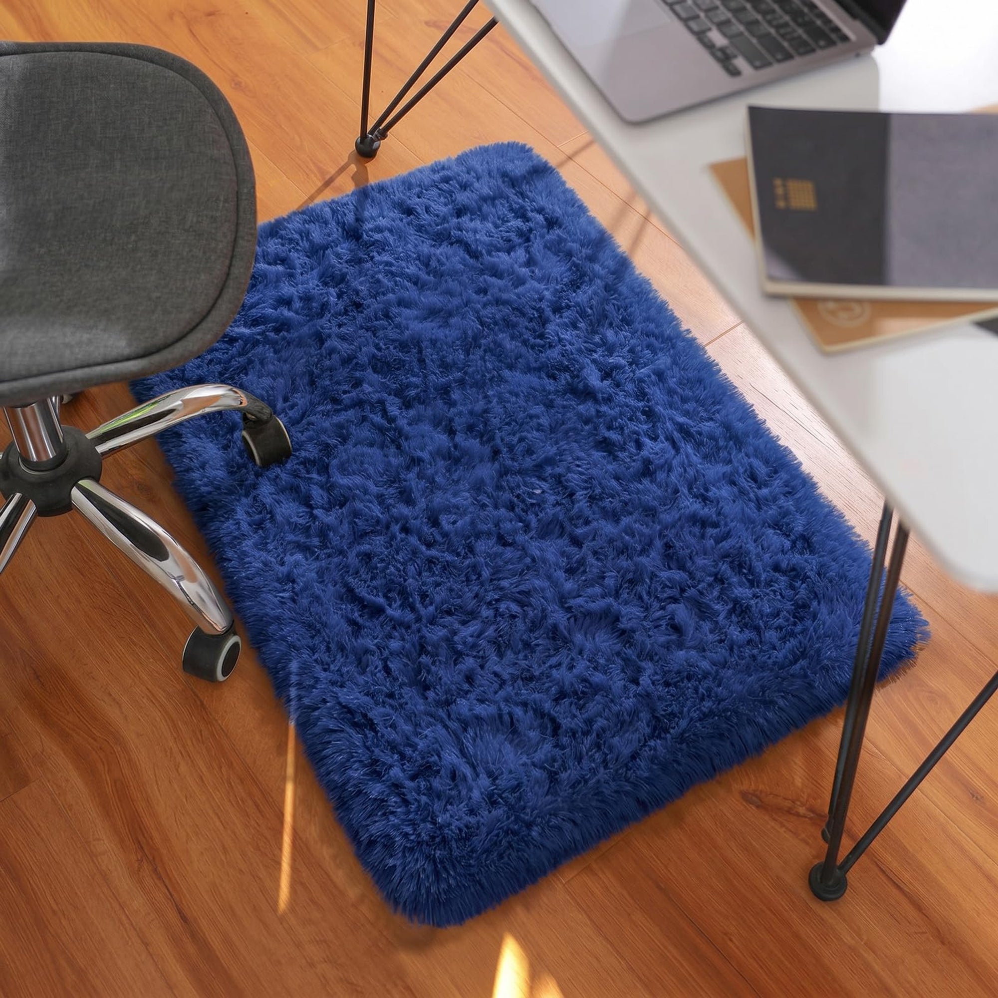 Ophanie 2' x 3' Fluffy Soft Washable Non-Slip Area Rug - Blue-zoom-6
