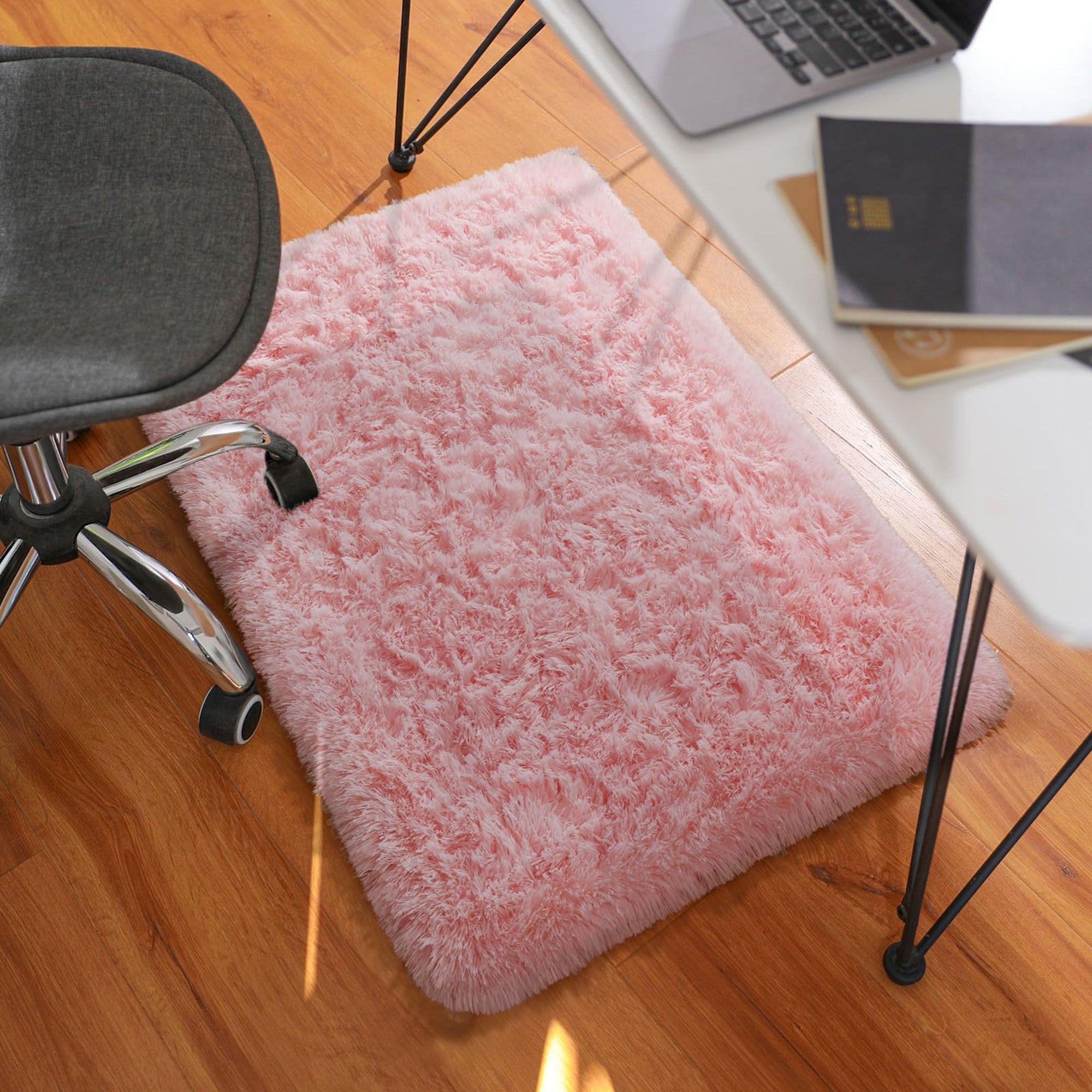 Ophanie 2' x 3' Fluffy Soft Washable Non-Slip Area Rug - Pink-zoom-6