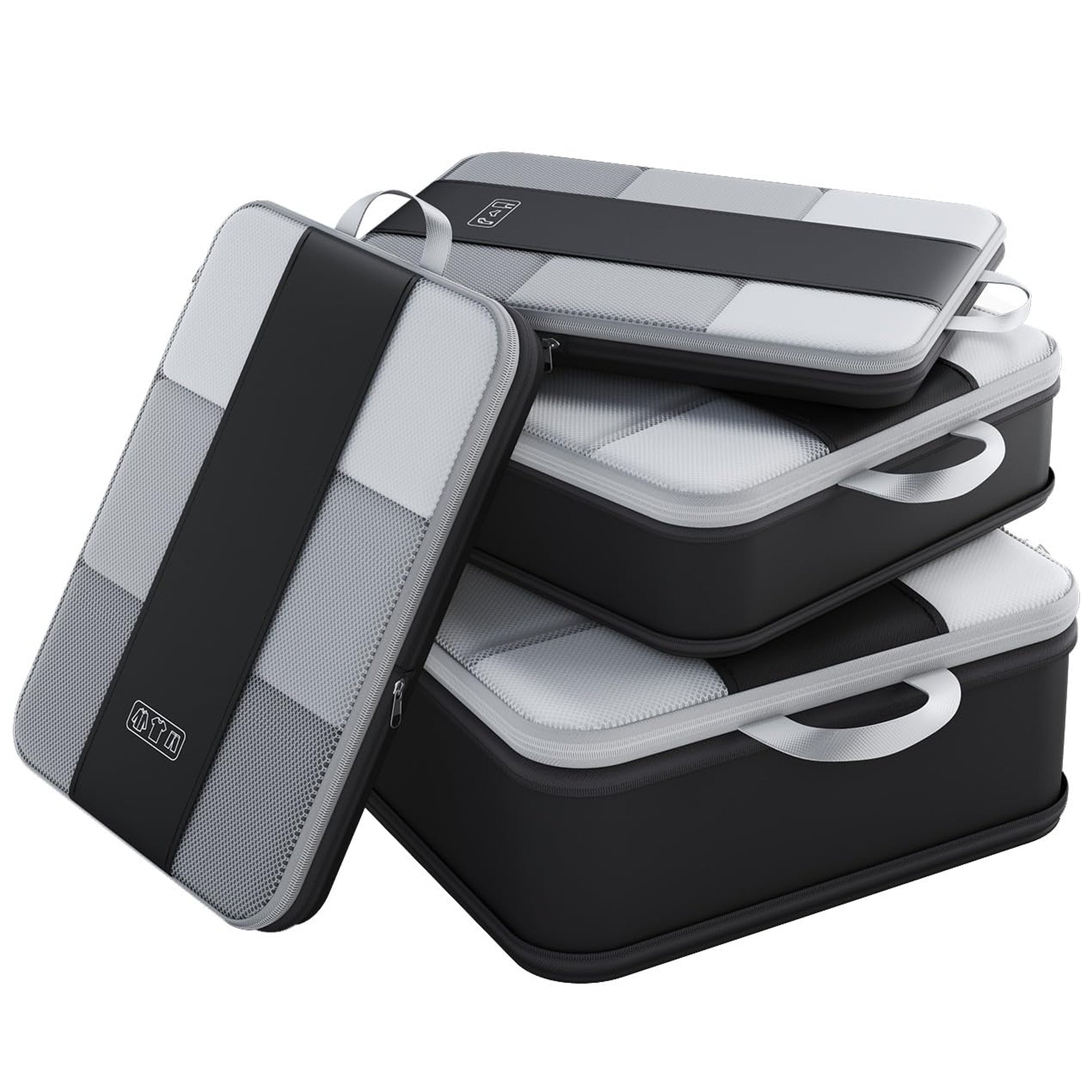 OlarHike Compression Packing Cubes Expandable Suitcase Organizer - Black 4-Pack-zoom-3