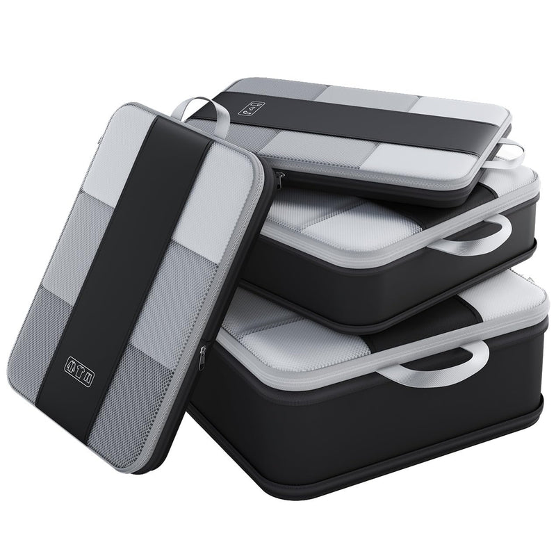 OlarHike Compression Packing Cubes Expandable Suitcase Organizer - Black 4-Pack-zoom-