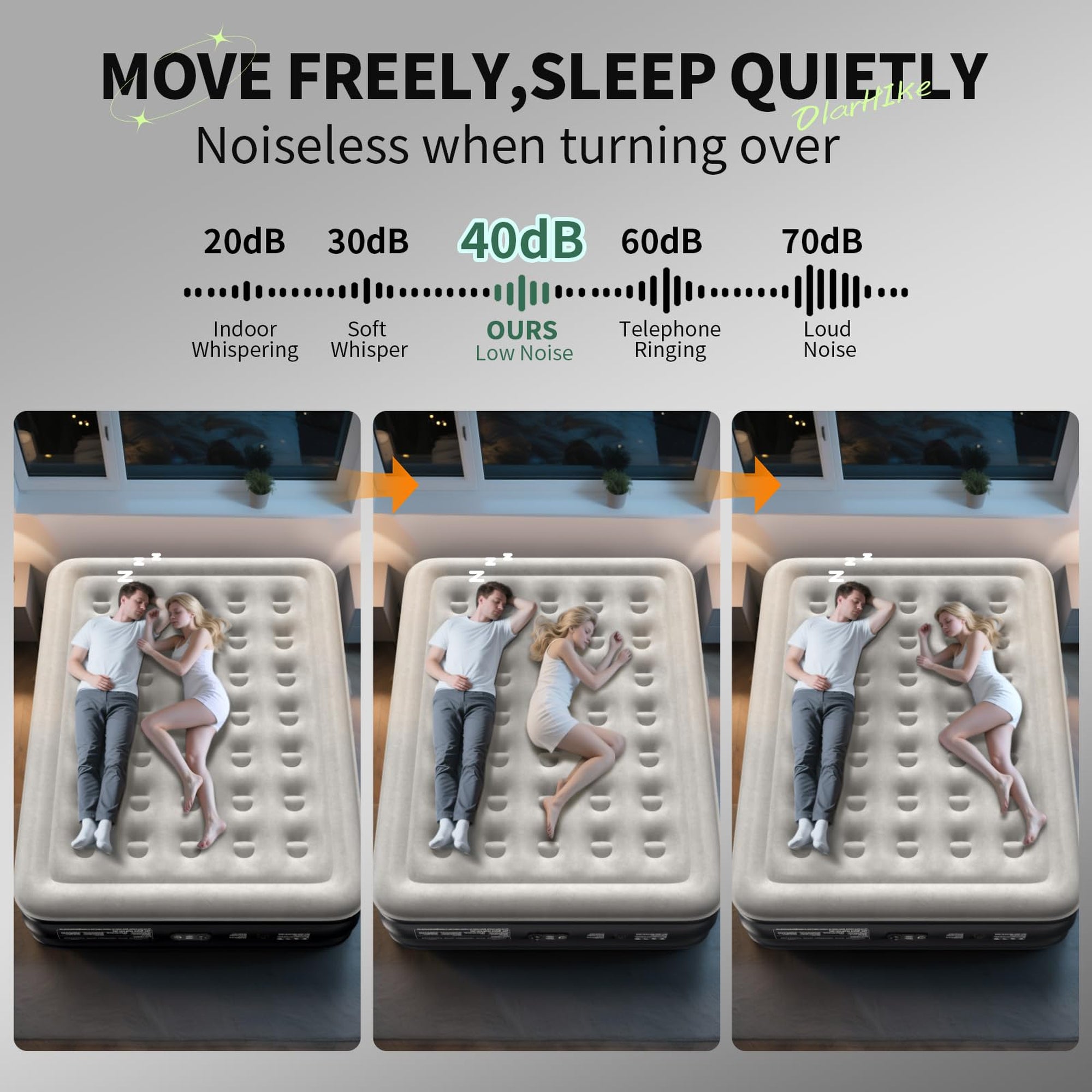 OlarHike Air Mattress Queen Size with Built In Pump, 18 Inch Inflatable Blow Up Bed for Camping Guest Home, 700 Lbs Weight Capacity-zoom-7