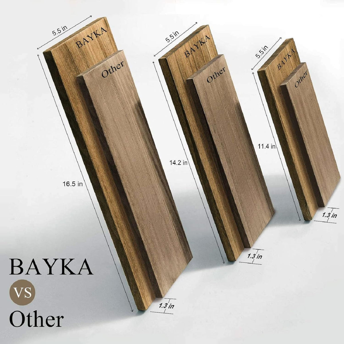 BAYKA Wall Mounted Floating Shelves, Set of 3, 16in, 23in & 36in Wall Shelves for Bedroom, Living Room, Bathroom & Kitchen, Multiple Colors-3