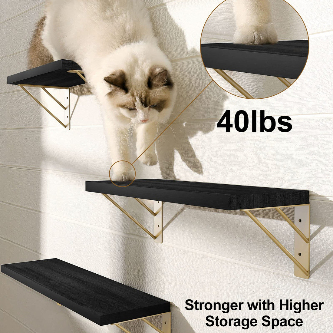 BAYKA Wall Mounted Floating Shelves, Set of 3, 16in, 23in & 36in Wall Shelves for Bedroom, Living Room, Bathroom & Kitchen, Multiple Colors