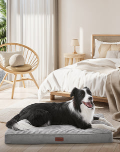 OhGeni | Flat Dog Bed | 35" | Gray - aborderproducts