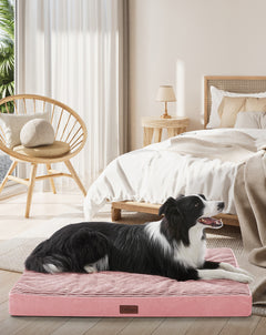 OhGeni | Orthopedic Waterproof & Machine Washable Dog Bed | 36 Inches | Pink - aborderproducts