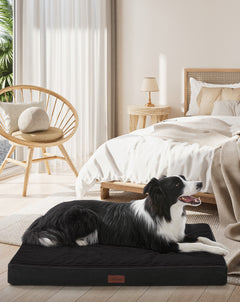 OhGeni| Orthopedic Waterproof & Machine Washable Dog Bed | 36 Inches | Black - aborderproducts