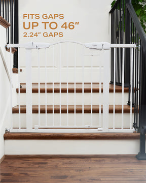 Baby Gate Extra Tall Arch Gate | 29.7"-46" | White | Cumbor - aborderproducts