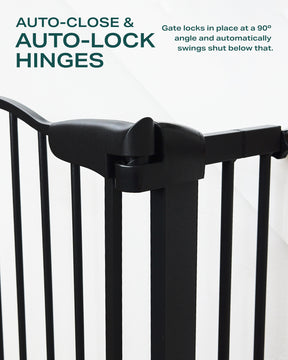 Baby Gate Extra Tall Arch Gate | 29.7"-46" | Black | Cumbor - aborderproducts
