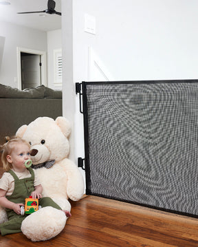 Mesh Baby Gate | 41 Inches Tall | 0-55 Inches Wide | Black | Cumbor - aborderproducts