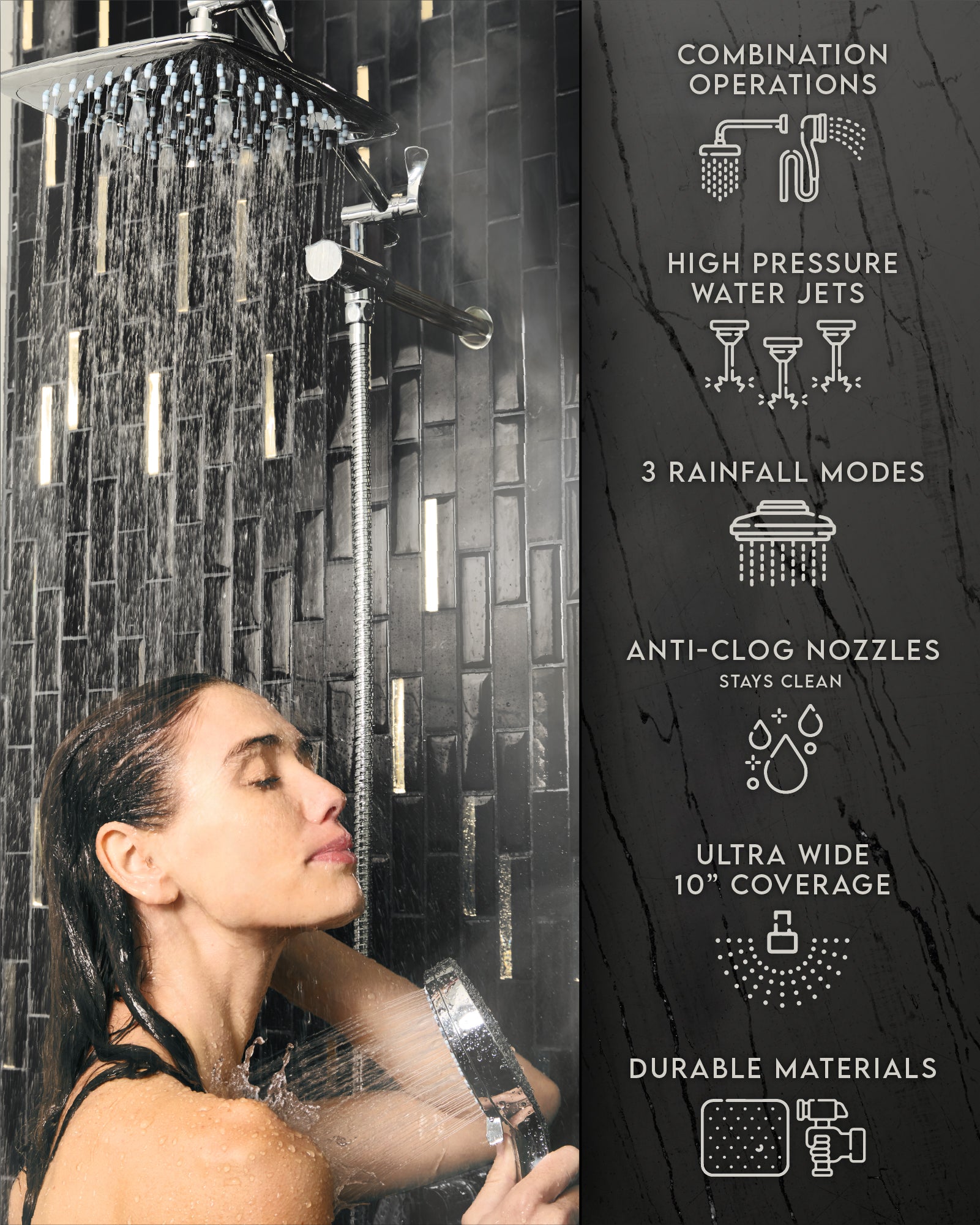 Shower Head | 10 inch | Chrome | Veken - aborderproducts