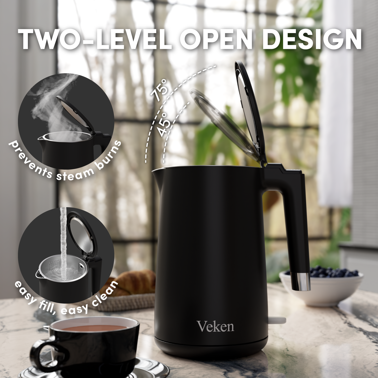 Stainless electric tea kettle deals
