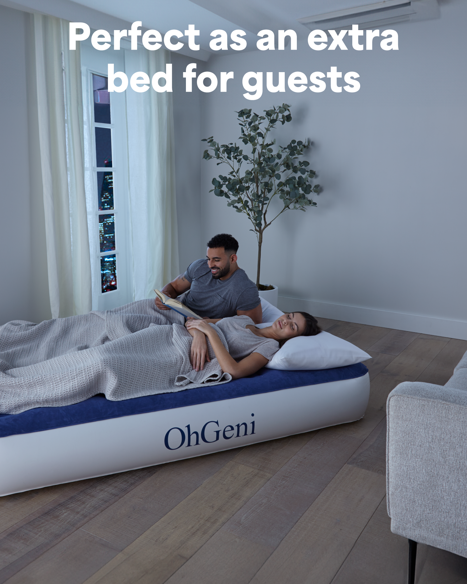 Air Mattress Bed | 13" | Queen | Blue | OhGeni - aborderproducts