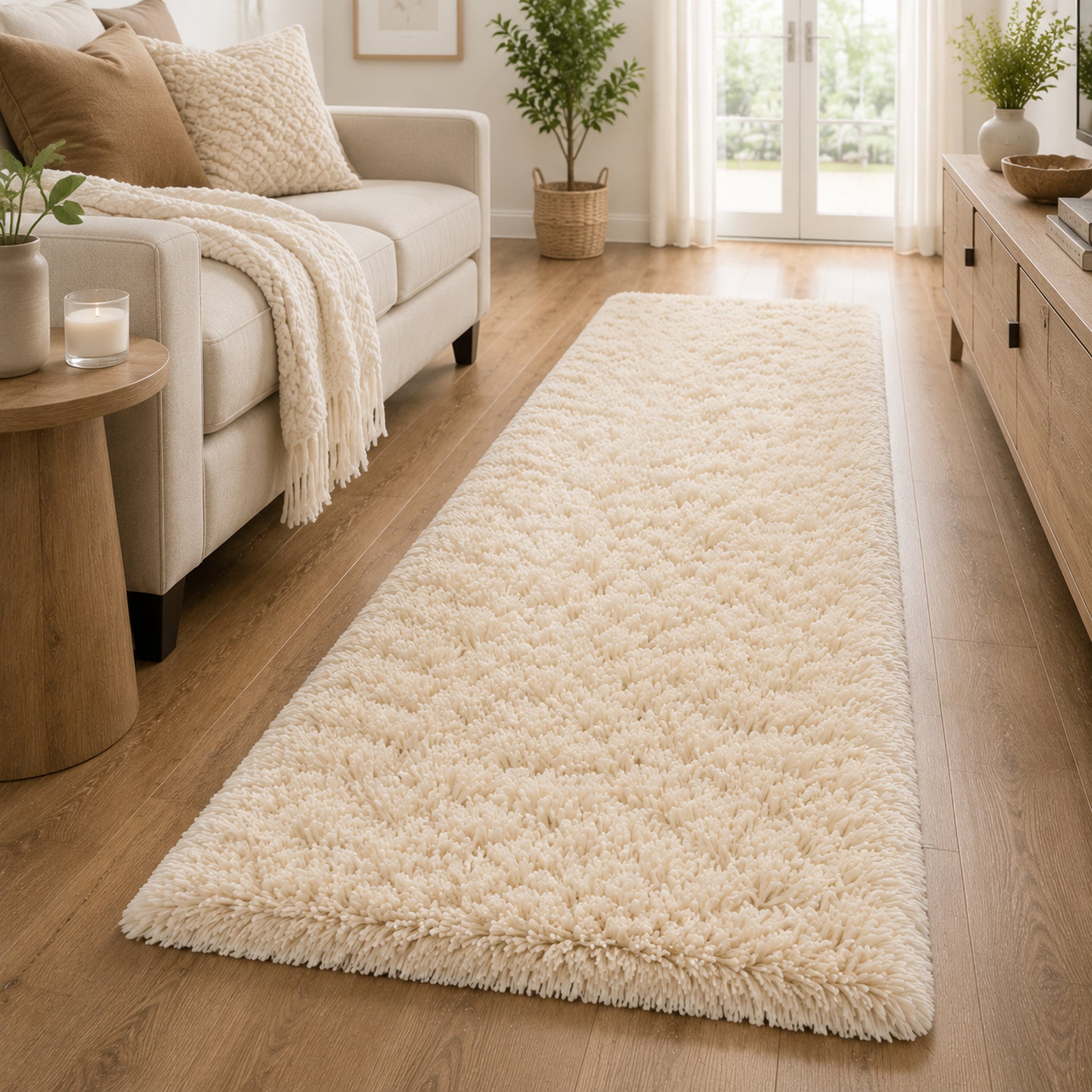 Ophanie Fluffy Shag Runner Rug, Soft Cushioned Non-Slip Hallway Rug for Bedroom, Bedside, Dorm, Nursery & Kids Room-7