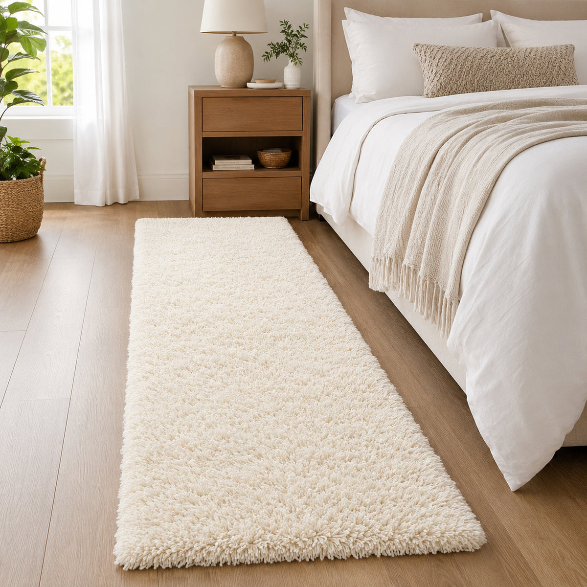 Ophanie Fluffy Shag Runner Rug, Soft Cushioned Non-Slip Hallway Rug for Bedroom, Bedside, Dorm, Nursery & Kids Room-5