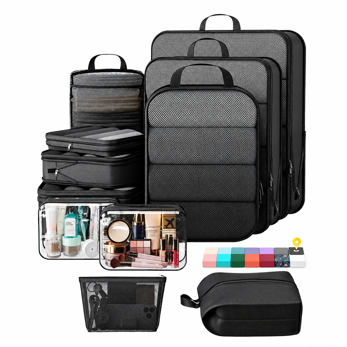 Veken Compression Packing Cubes for Travel - Expandable Luggage Organizers (6-11 Pcs Set, Multi-Color)-zoom-11