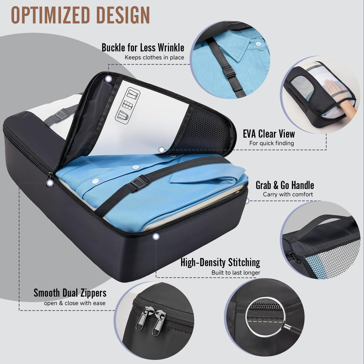 Veken Packing Cubes for Travel - Multi-Size Luggage Organizer (4-11 Pcs Set, Multi-Color)-zoom-6
