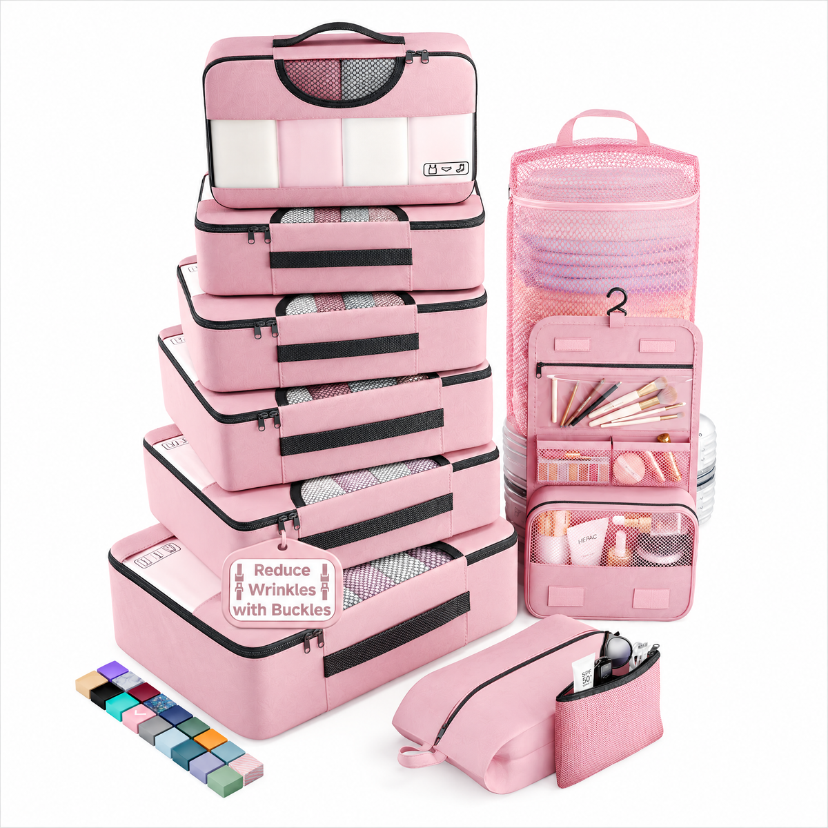 Veken Packing Cubes for Travel - Multi-Size Luggage Organizer (4-11 Pcs Set, Multi-Color)-12