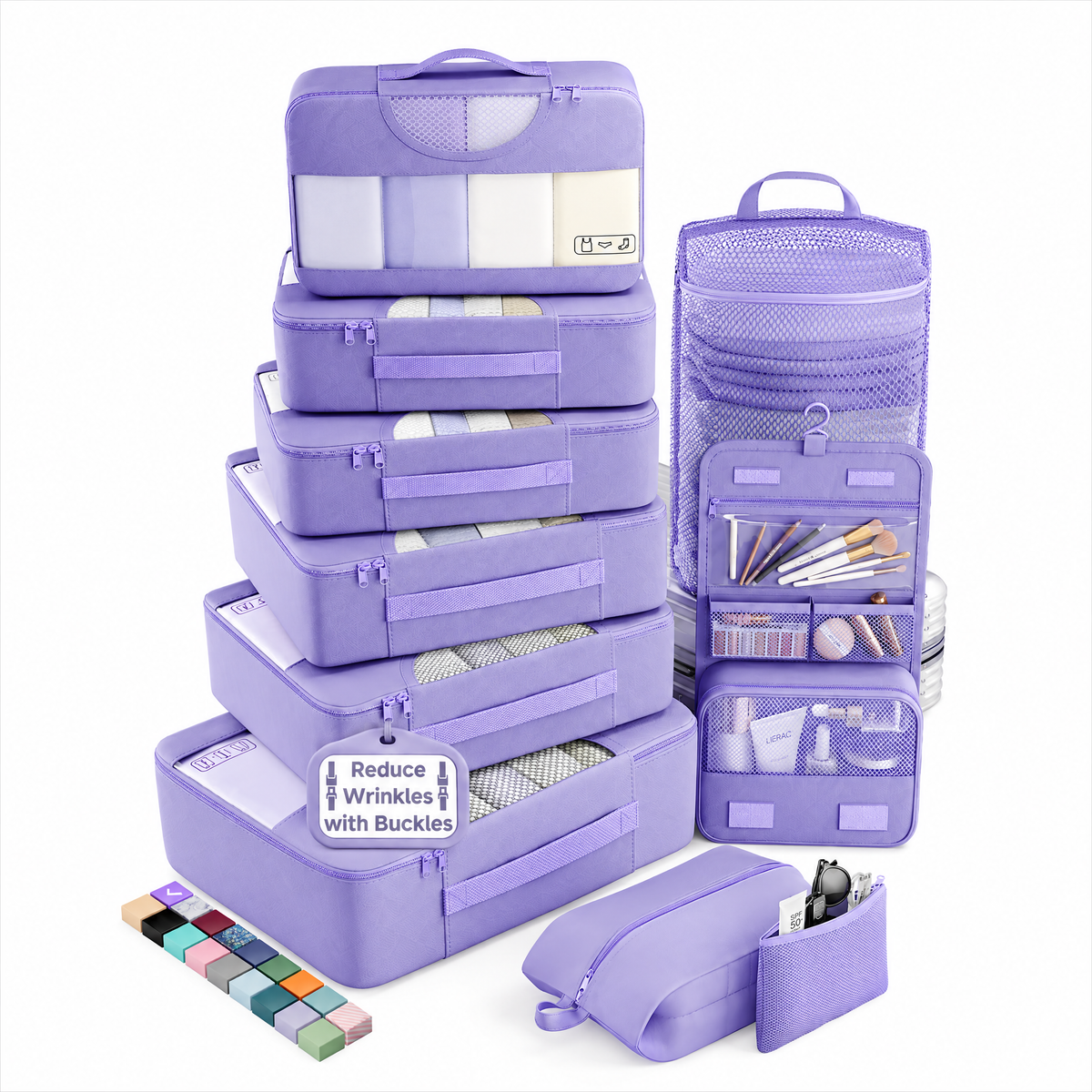Veken Packing Cubes for Travel - Multi-Size Luggage Organizer (4-11 Pcs Set, Multi-Color)-zoom-11