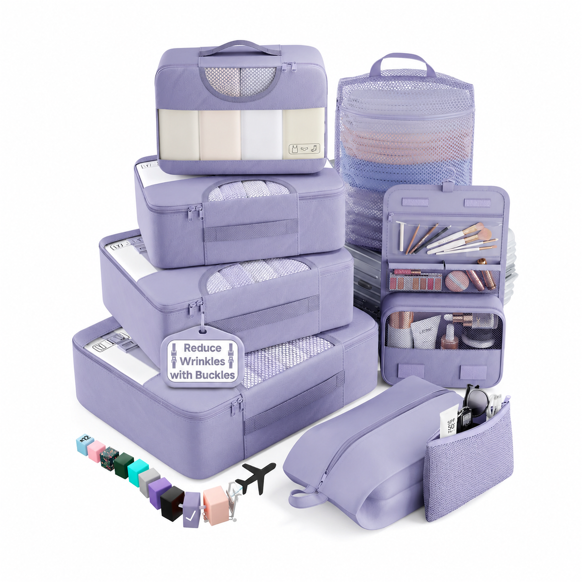 Veken Packing Cubes for Travel - Multi-Size Luggage Organizer (4-11 Pcs Set, Multi-Color)-18