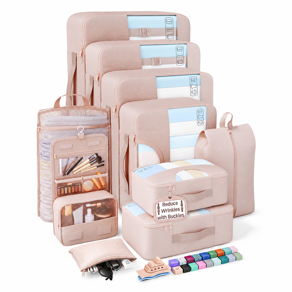 Veken Packing Cubes for Travel - Multi-Size Luggage Organizer (4-11 Pcs Set, Multi-Color)-15