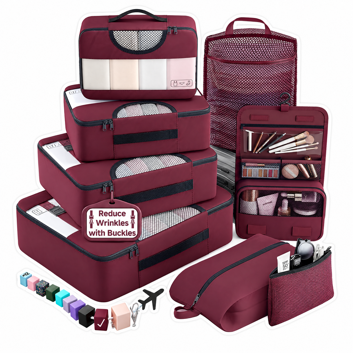 Veken Packing Cubes for Travel - Multi-Size Luggage Organizer (4-11 Pcs Set, Multi-Color)-20