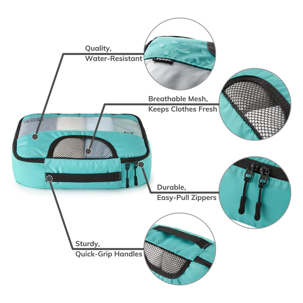 Packing Cubes 6 Set Color Cyan Veken aborderproducts
